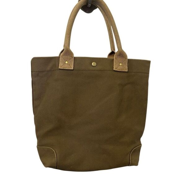 J. Crew Olive Green Canvas Tote canvas Bag boho gothic grunge army hippie camp - Picture 1 of 8